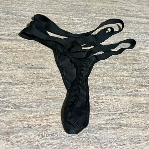 Black Sexy Love Shein Blingy Strappy bra and thong Lingerie Set - Picture 10 of 16